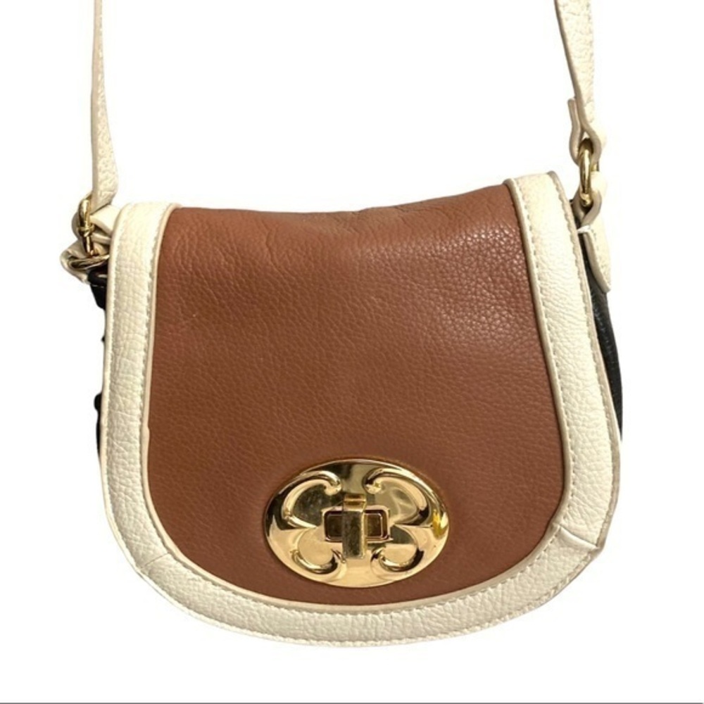 Emma fox brown black creamy white colorblock crossbody bag a